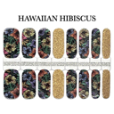 Haiwaiian Hibiscus Glitter Nail Wraps