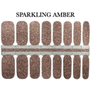 Sparkling Amber Glitter Nail Wraps