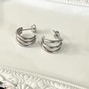 Silver Triple Hoop Earrings