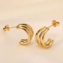 Gold Triple Hoop Earrings