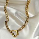 Gold Heart Clasp Necklace