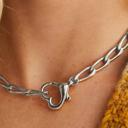 Silver Heart Clasp Necklace