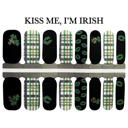 Kiss Me, I’M Irish St Patricks Nail Wraps  |  Non-Toxic Nail Polish Stickers, Decals, and Strips for DIY Manicures