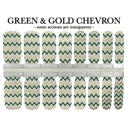 Green & Gold Chevron St Patricks Nail Wraps  |  Non-Toxic Nail Polish Stickers, Decals, and Strips for DIY Manicures