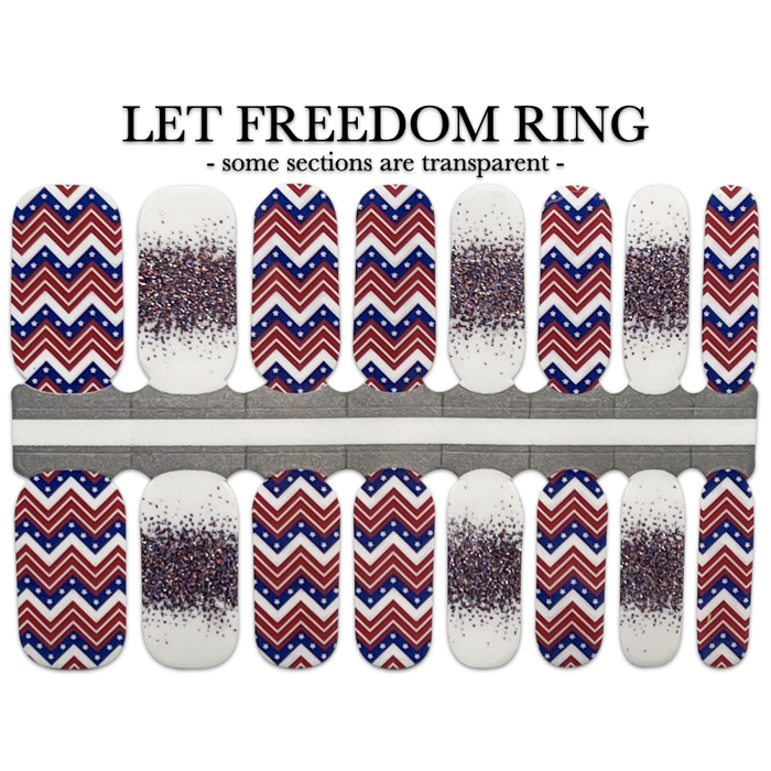Patriotic Nail Wraps  |  4th of July Non-Toxic Nail Polish Stickers, Decals, and Strips for DIY Manicures