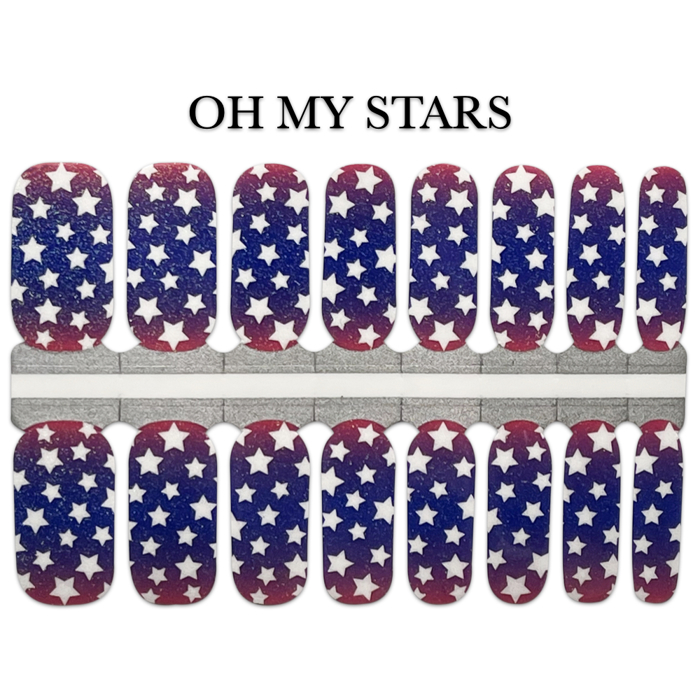 Patriotic Nail Wraps  |  4th of July Non-Toxic Nail Polish Stickers, Decals, and Strips for DIY Manicures