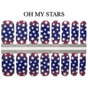 Oh My Stars Patriotic Nail Wraps  |  4th of July Non-Toxic Nail Polish Stickers, Decals, and Strips for DIY Manicures