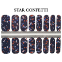 Star Confetti Patriotic Nail Wraps  |  4th of July Non-Toxic Nail Polish Stickers, Decals, and Strips for DIY Manicures