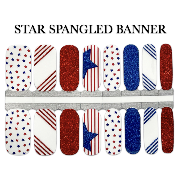 Patriotic Nail Wraps  |  4th of July Non-Toxic Nail Polish Stickers, Decals, and Strips for DIY Manicures