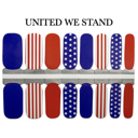 United We Stand Patriotic Nail Wraps  |  4th of July Non-Toxic Nail Polish Stickers, Decals, and Strips for DIY Manicures