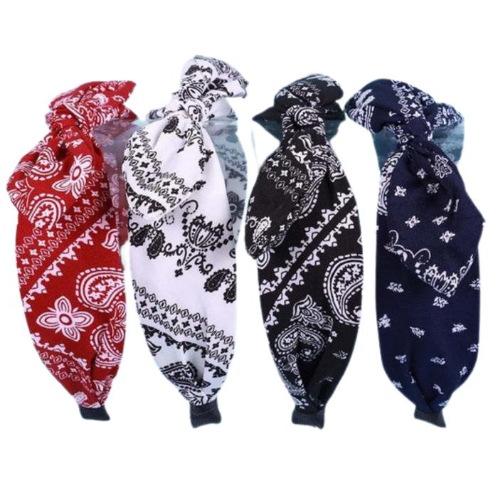 Bandana Headband with Knotted Bow - 4 Colors