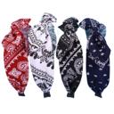 Blue Bandana Headband with Knotted Bow - 4 Colors