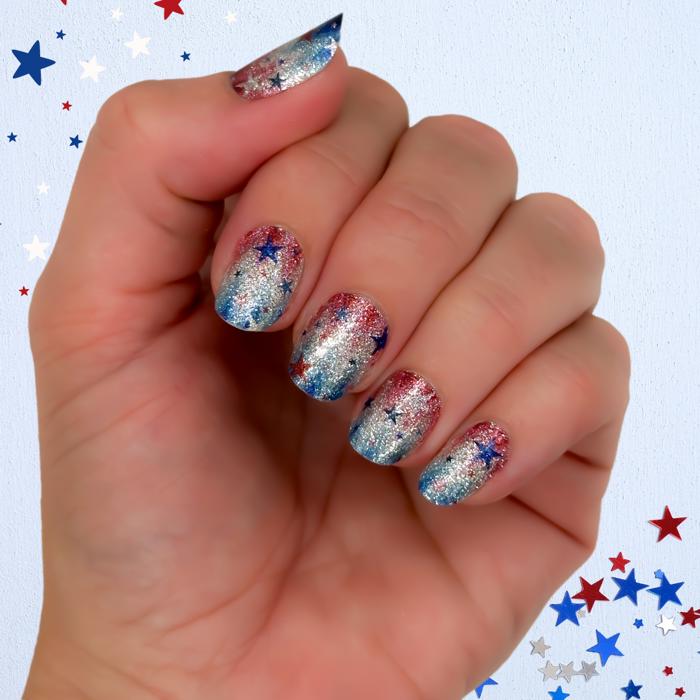 Patriotic Nail Wraps  |  4th of July Non-Toxic Nail Polish Stickers, Decals, and Strips for DIY Manicures