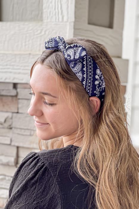 Bandana Headband with Knotted Bow - 4 Colors