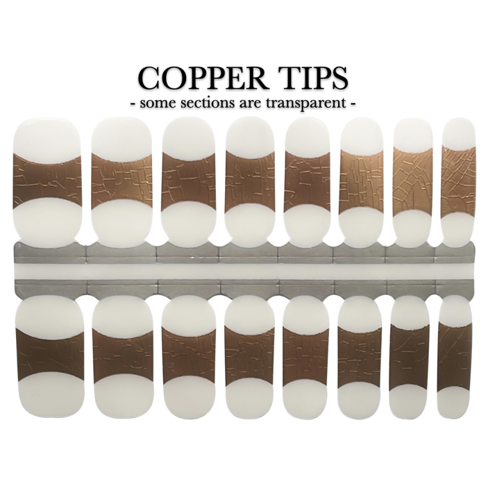 Copper Tips Nail Wraps | Non-Toxic Nail Polish Stickers, Decals, and Strips for DIY Manicures