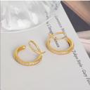 Gold Sparkle Double Twist Earrings