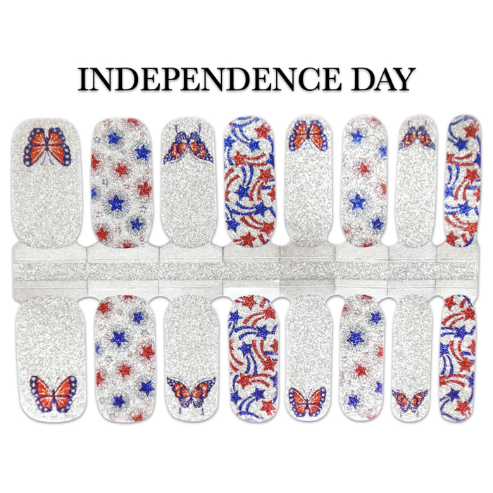 Patriotic Nail Wraps  |  4th of July Non-Toxic Nail Polish Stickers, Decals, and Strips for DIY Manicures