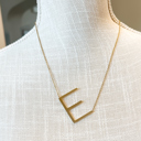 Gold E Large Initial Letter Necklace