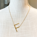 Gold F Large Initial Letter Necklace