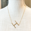 Gold H Large Initial Letter Necklace