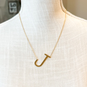 Gold J Large Initial Letter Necklace