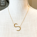 Gold S Large Initial Letter Necklace