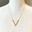 Gold V Large Initial Letter Necklace