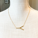 Gold Y Large Initial Letter Necklace