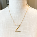 Gold Z Large Initial Letter Necklace