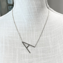 Silver A Large Initial Letter Necklace