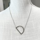 Silver D Large Initial Letter Necklace