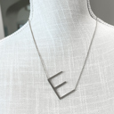 Silver E Large Initial Letter Necklace