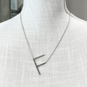 Silver F Large Initial Letter Necklace