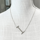 Silver I Large Initial Letter Necklace