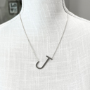 Silver J Large Initial Letter Necklace