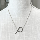 Silver P Large Initial Letter Necklace