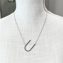 Silver U Large Initial Letter Necklace