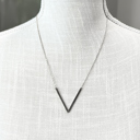 Silver V Large Initial Letter Necklace