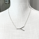 Silver Y Large Initial Letter Necklace