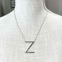 Silver Z Large Initial Letter Necklace