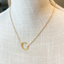 Gold C Mini Initial Letter Necklace