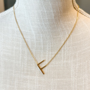 Gold F Mini Initial Letter Necklace