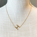 Gold H Mini Initial Letter Necklace