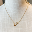 Gold J Mini Initial Letter Necklace