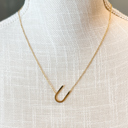 Gold U Mini Initial Letter Necklace