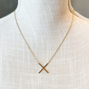 Gold X Mini Initial Letter Necklace