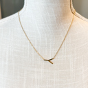 Gold Y Mini Initial Letter Necklace