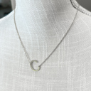 Silver C Mini Initial Letter Necklace