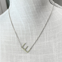 Silver E Mini Initial Letter Necklace