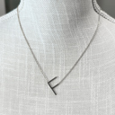 Silver F Mini Initial Letter Necklace